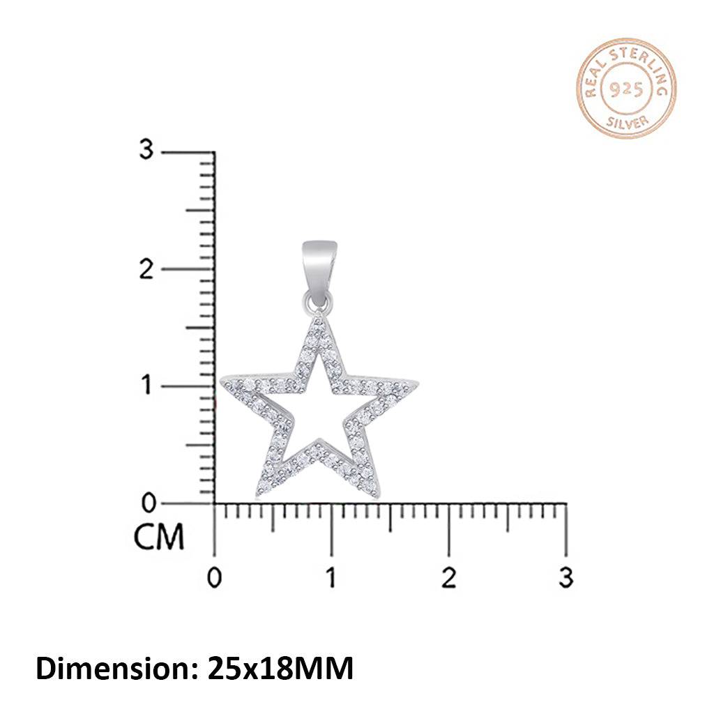 Sterling Silver Star Pendant : ZLP-1010