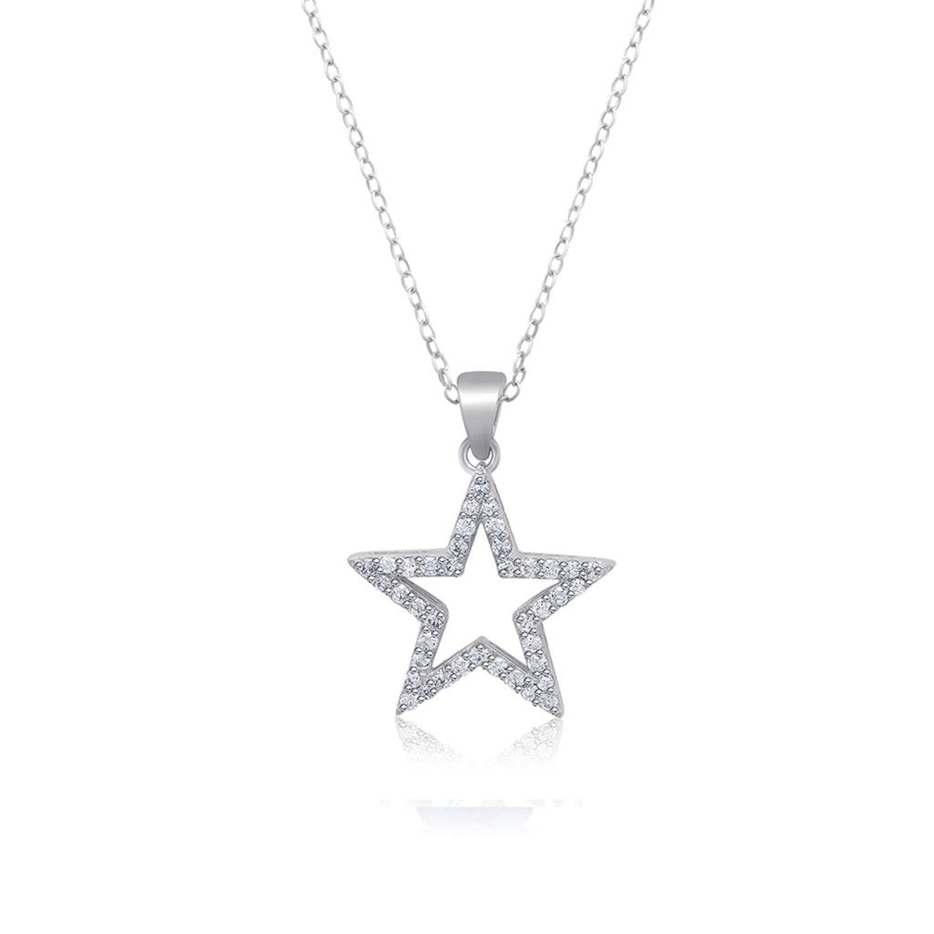 Sterling Silver Star Pendant : ZLP-1010