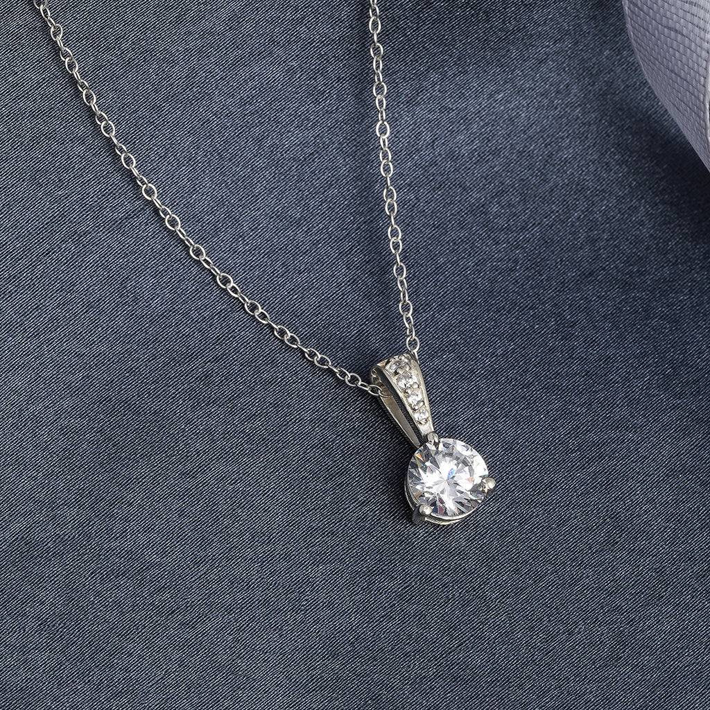 Silver Round Minimalist Pendant For Women : ZLP-1013