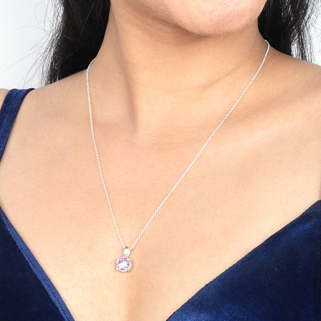 Silver Round Minimalist Pendant For Women : ZLP-1013