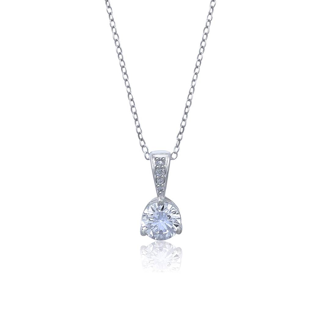 Silver Round Minimalist Pendant For Women : ZLP-1013