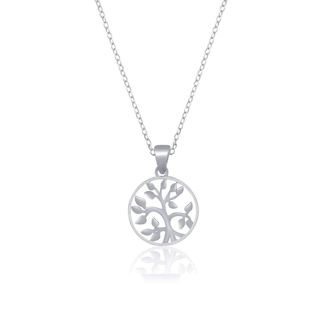 Silver Round Shape Tree Style Silver Pendant : ZLP-1014