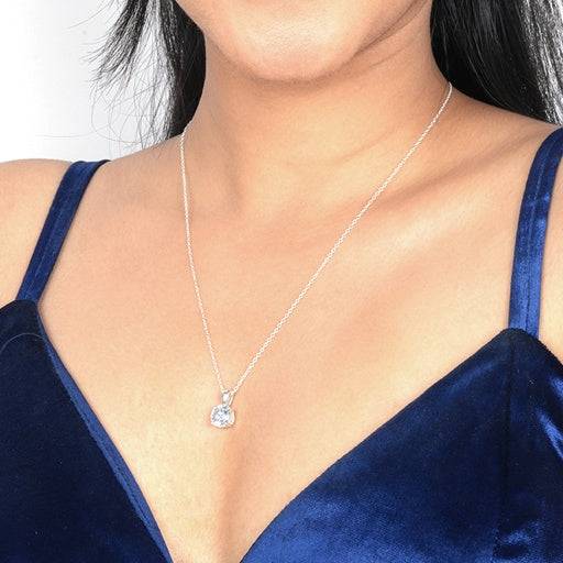 Sterling Silver Classic Cz Pendant For Gift : ZLP-1030