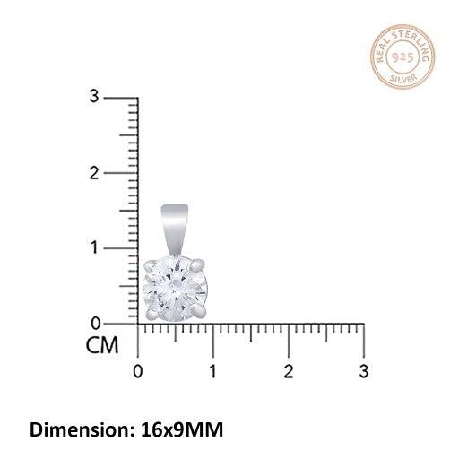 Sterling Silver Classic Cz Pendant For Gift : ZLP-1030