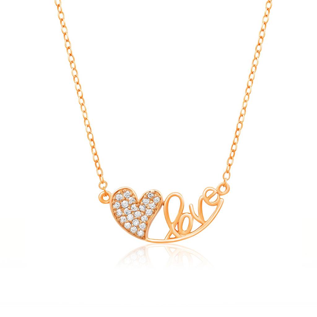 Golden Love Heart Pendant : ZLP-1033