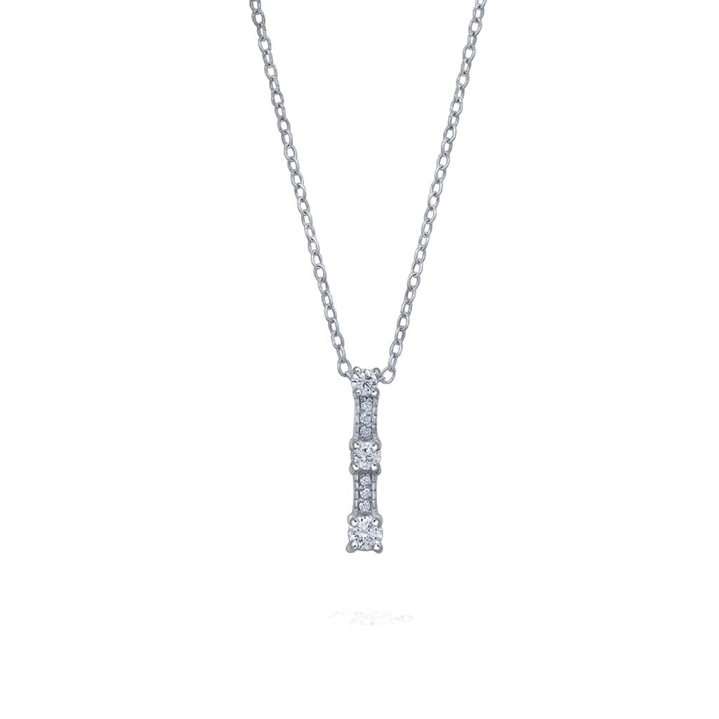 Sterling Silver Cz Aesthetic Cone Shaped Pendant : ZLP-1034