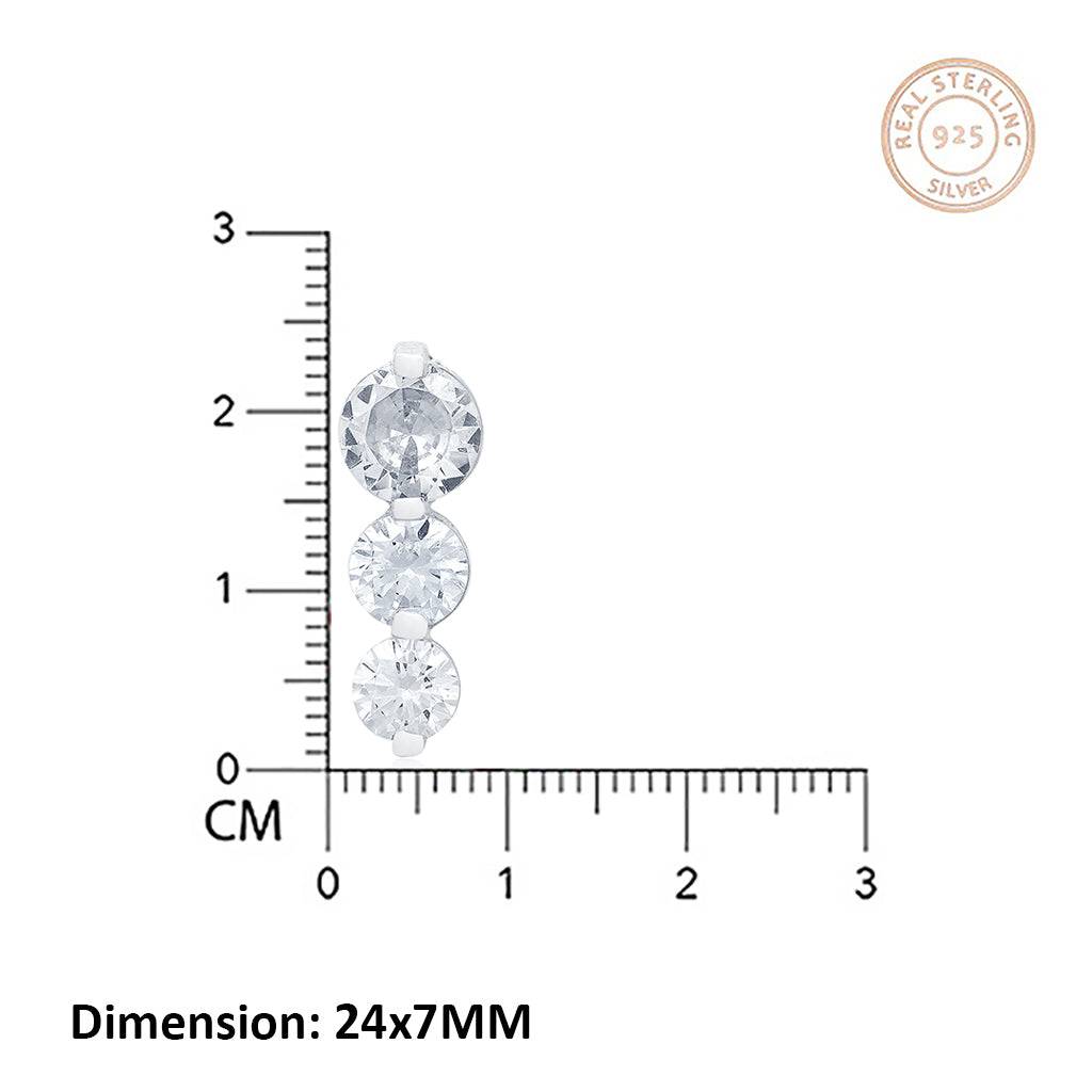 Sterling Silver Elegant Diamond Pendant : ZLP-1035