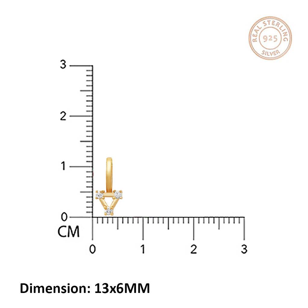 Golden Trinity Shaped Swiss Zircon Pendant : ZLP-1038