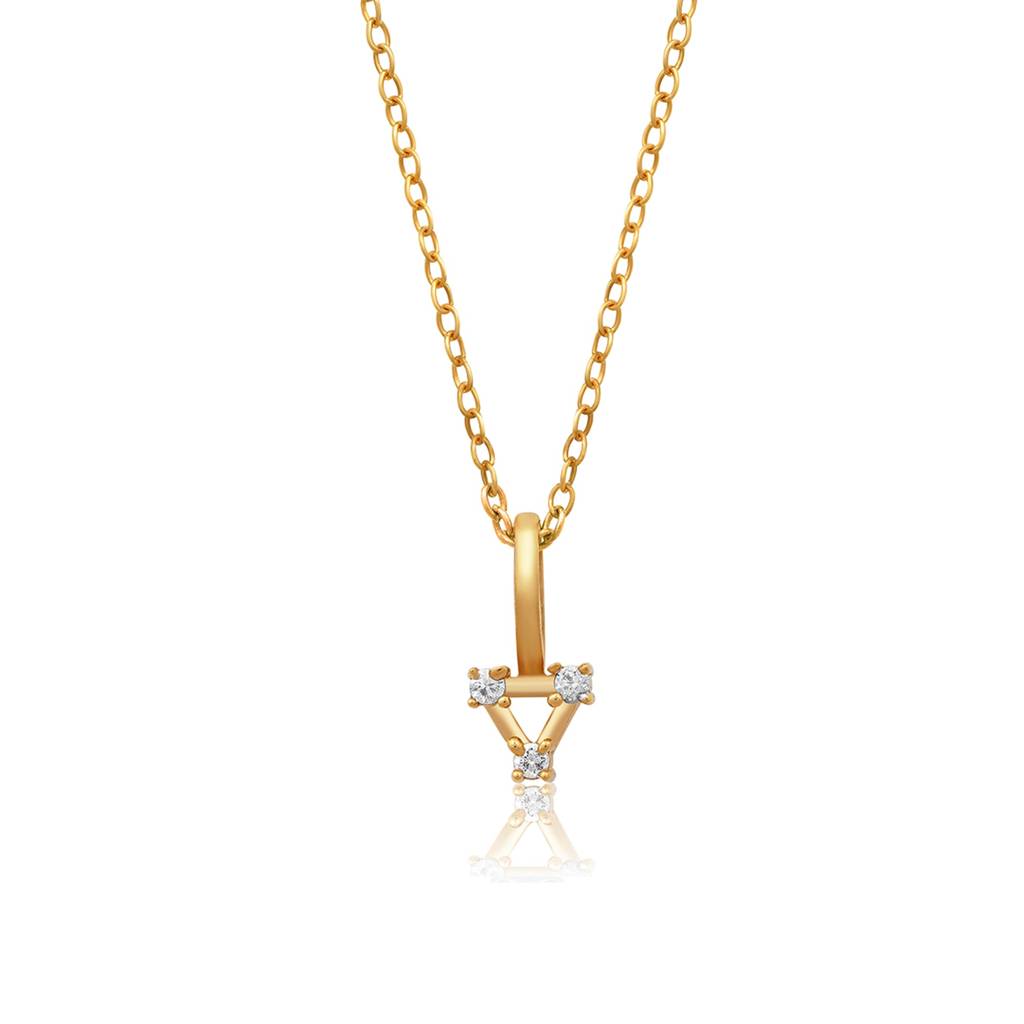 Golden Trinity Shaped Swiss Zircon Pendant : ZLP-1038