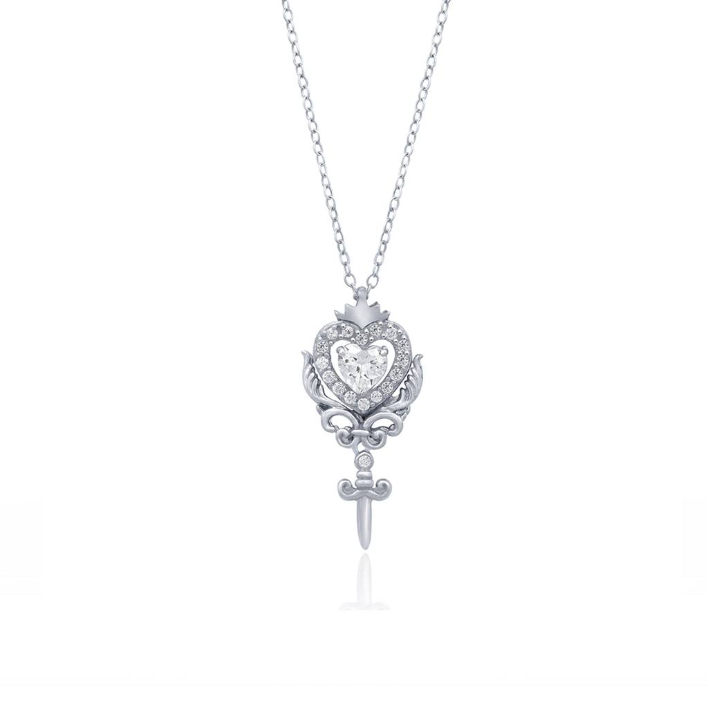 Silver Round Heart Weapon Pendant : ZLP-1041