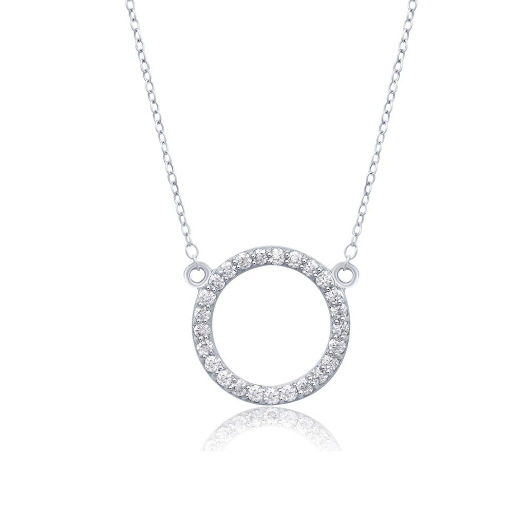 Silver Circle Minimalist Necklace : ZLP-1043