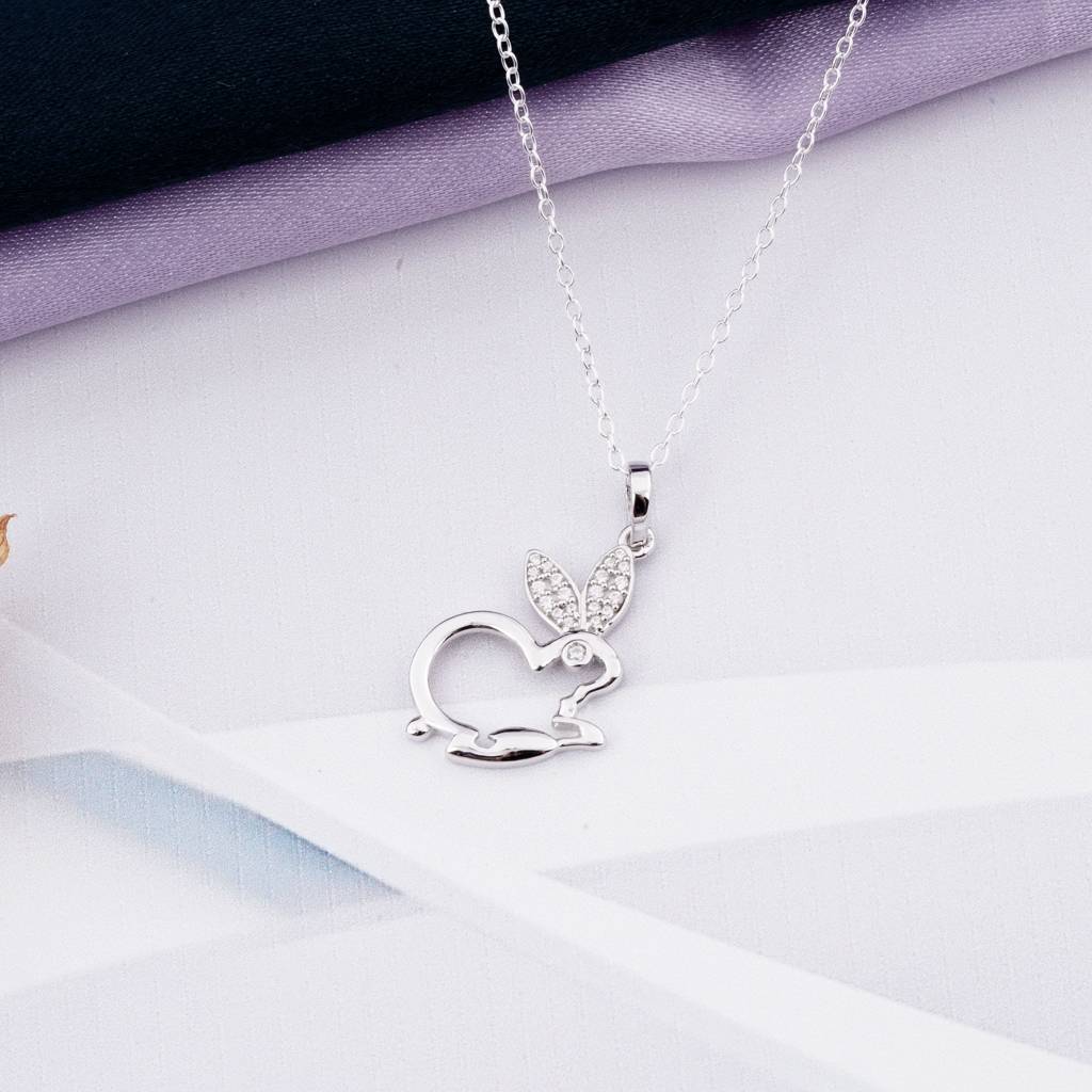 Silver Rabbit Animal Pendant : ZLP-1045