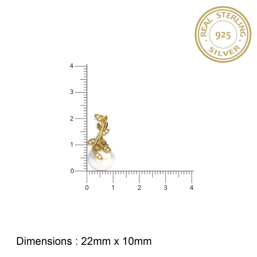 Golden Freshwater Cultured Pearl And Diamond Drop Pendant : ZLP-1046Y