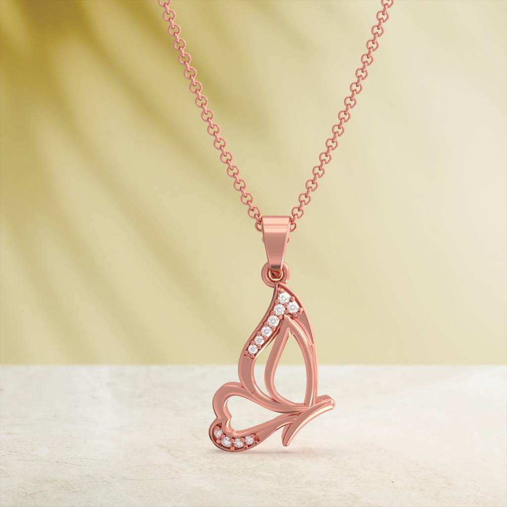 Rose Gold Butterfly Insect Theme Pendant : ZLP-1054