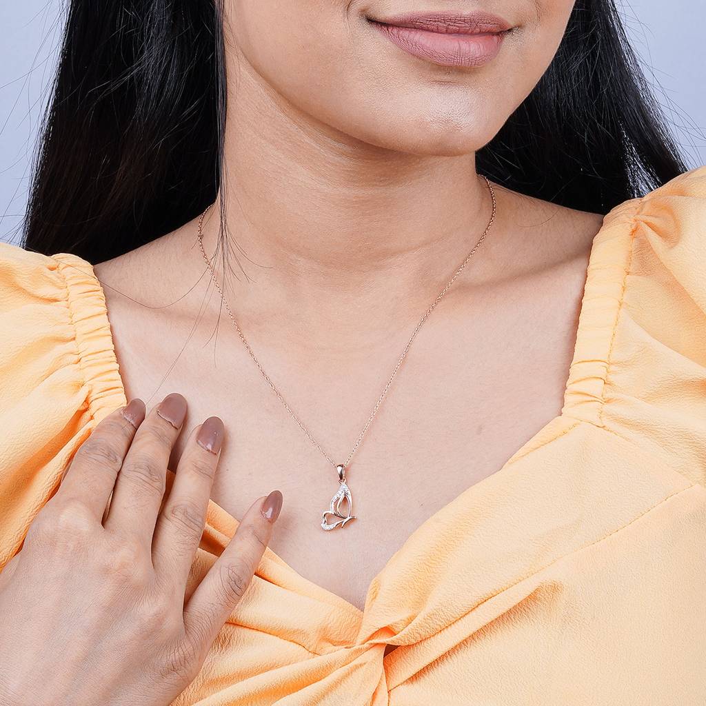 Rose Gold Butterfly Insect Theme Pendant : ZLP-1054