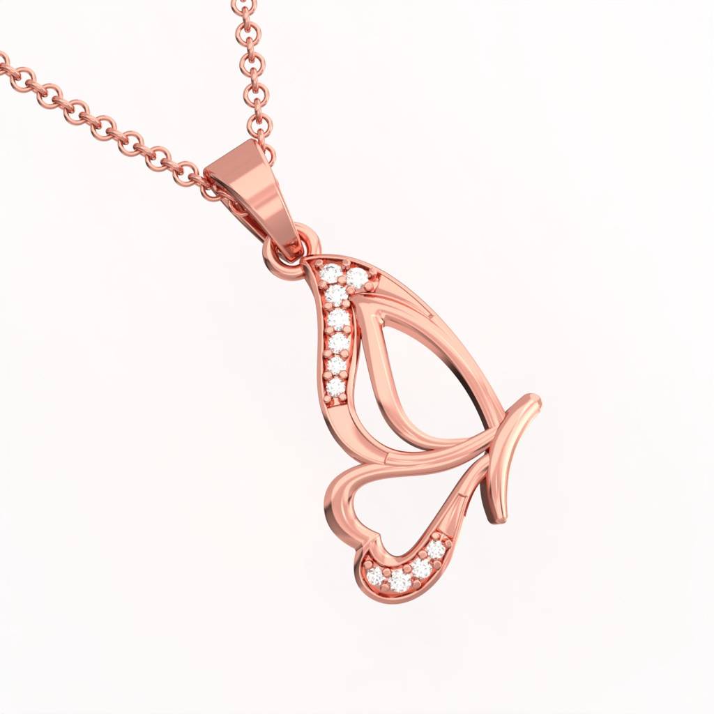 Rose Gold Butterfly Insect Theme Pendant : ZLP-1054
