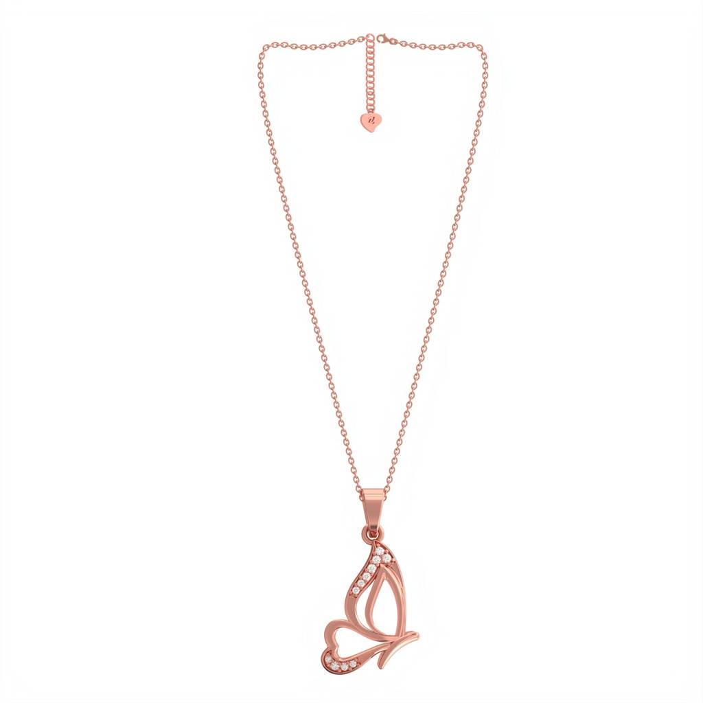 Rose Gold Butterfly Insect Theme Pendant : ZLP-1054