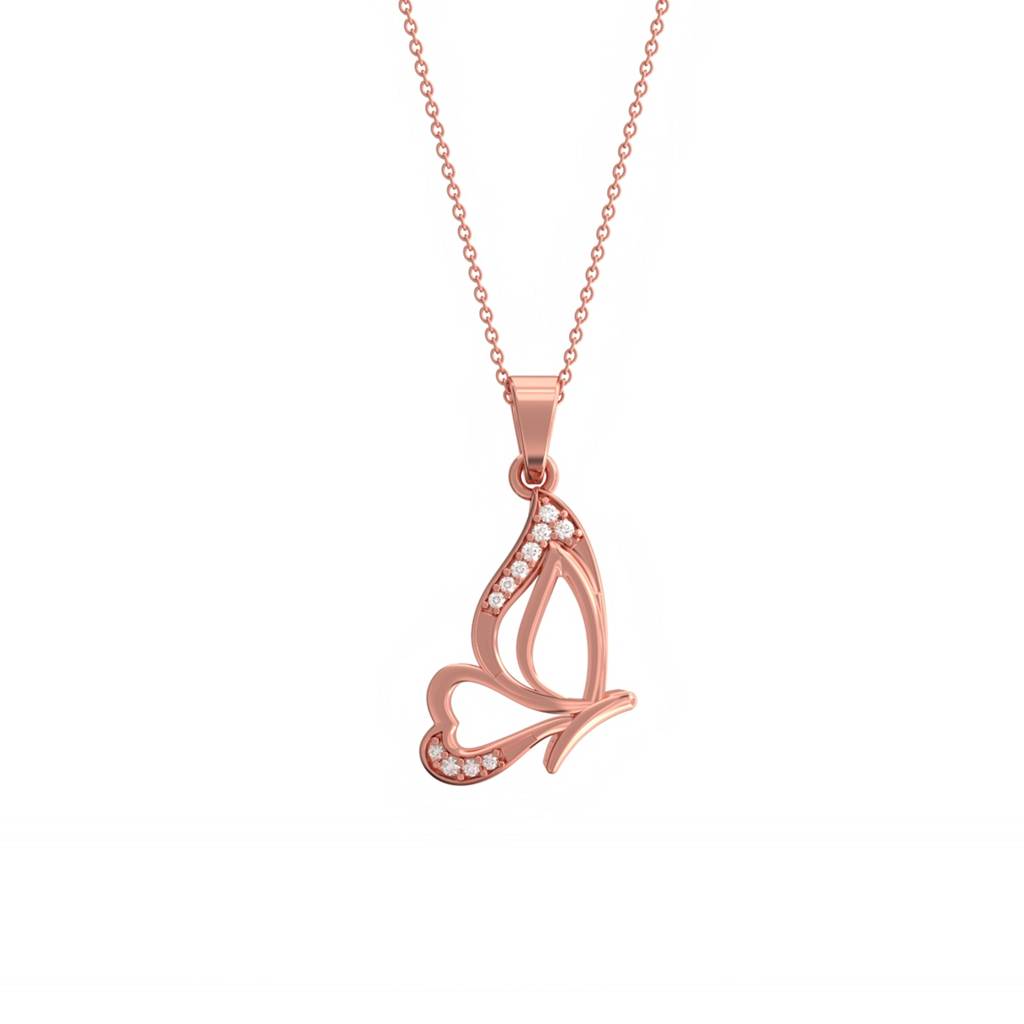 Rose Gold Butterfly Insect Theme Pendant : ZLP-1054