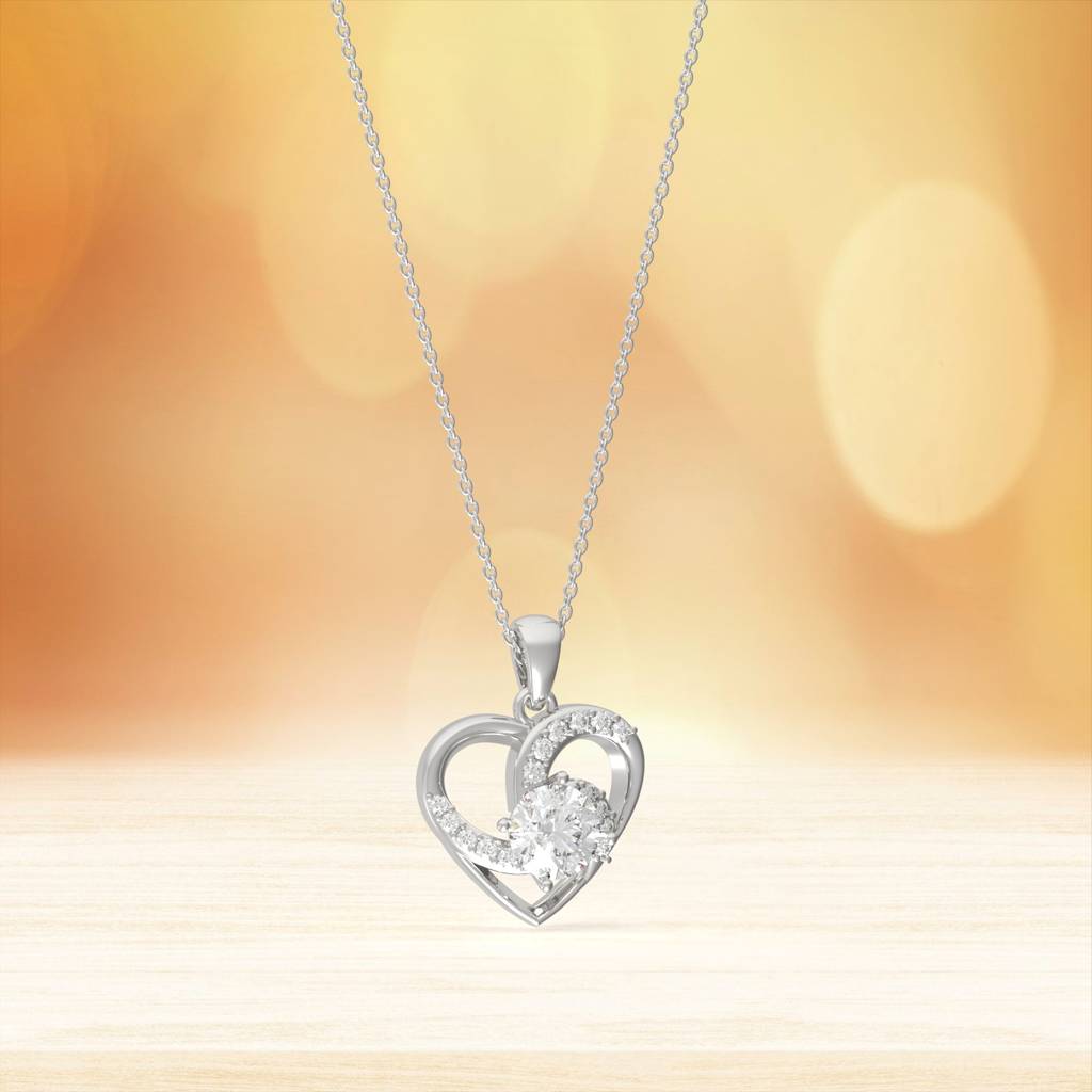 Sterling Silver Heart Love Pendant : ZLP-1064W