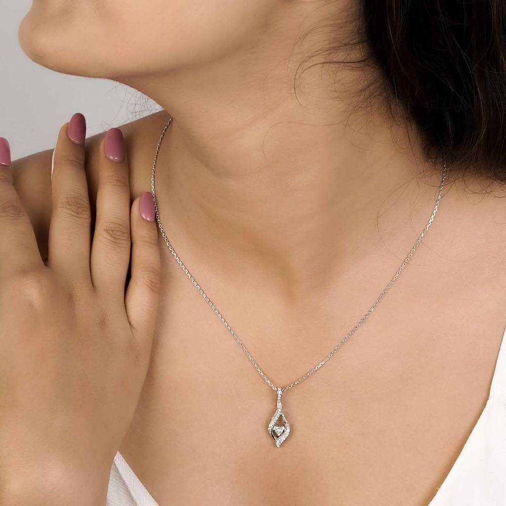 Silver Moonlight Diamond Pendant : ZLP-1083