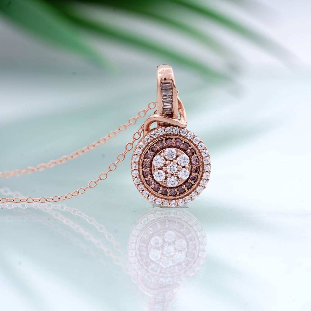 Rose Gold Cluster Pendant Necklace : ZLP-1089