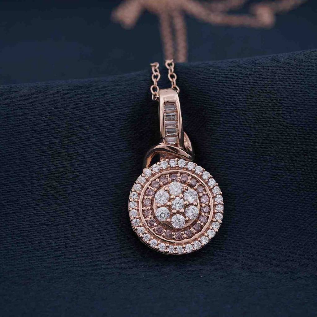 Rose Gold Cluster Pendant Necklace : ZLP-1089