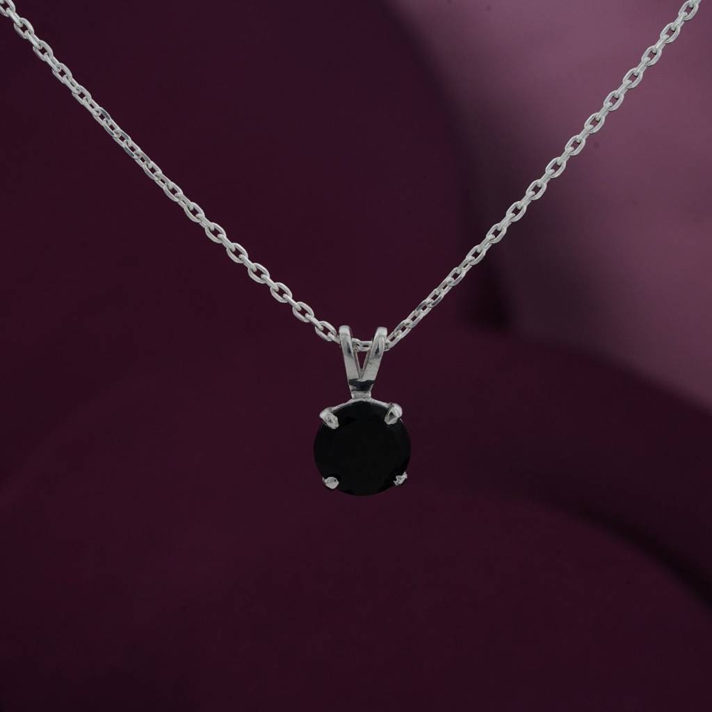 Silver Black Diamond Spherical Pendant : ZLP-1094