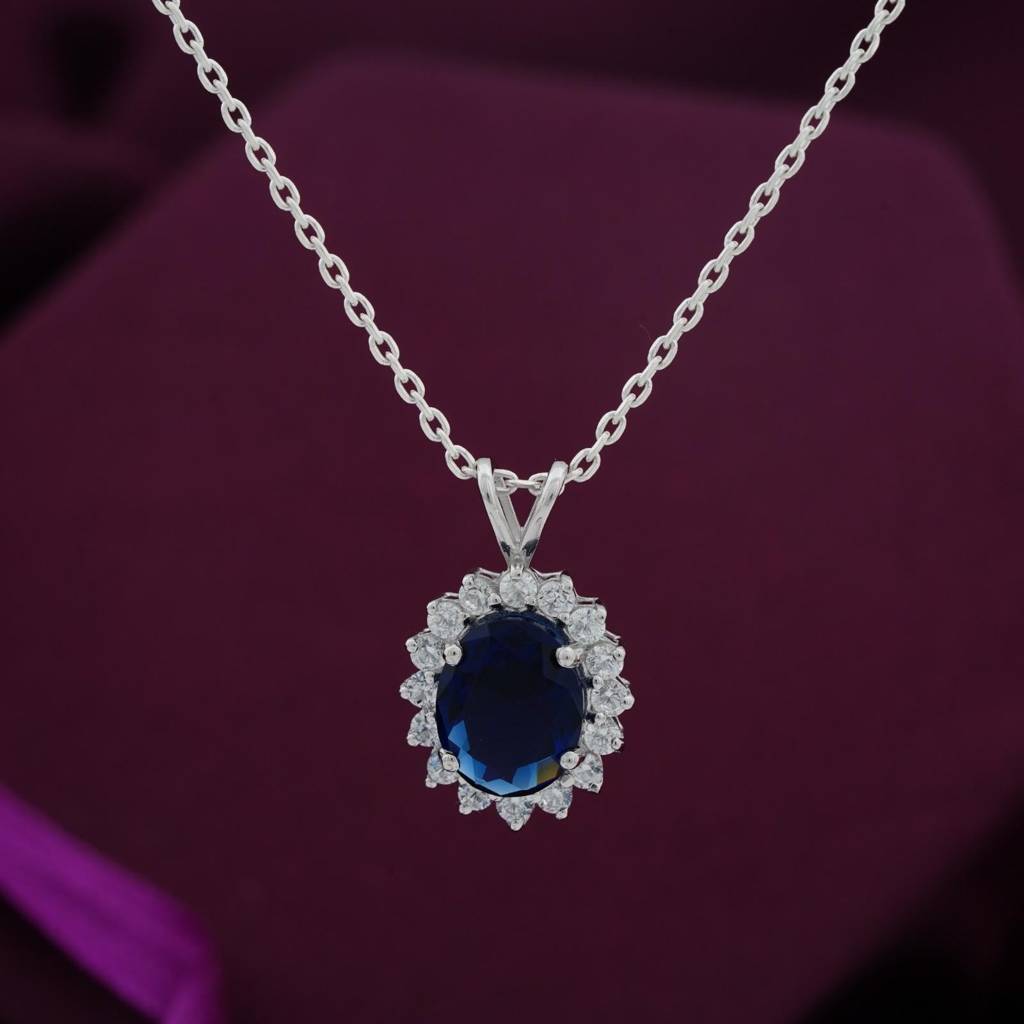 Silver Glory Sapphire Pendant : ZLP-1101