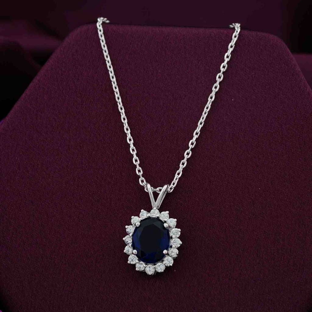 Silver Glory Sapphire Pendant : ZLP-1101