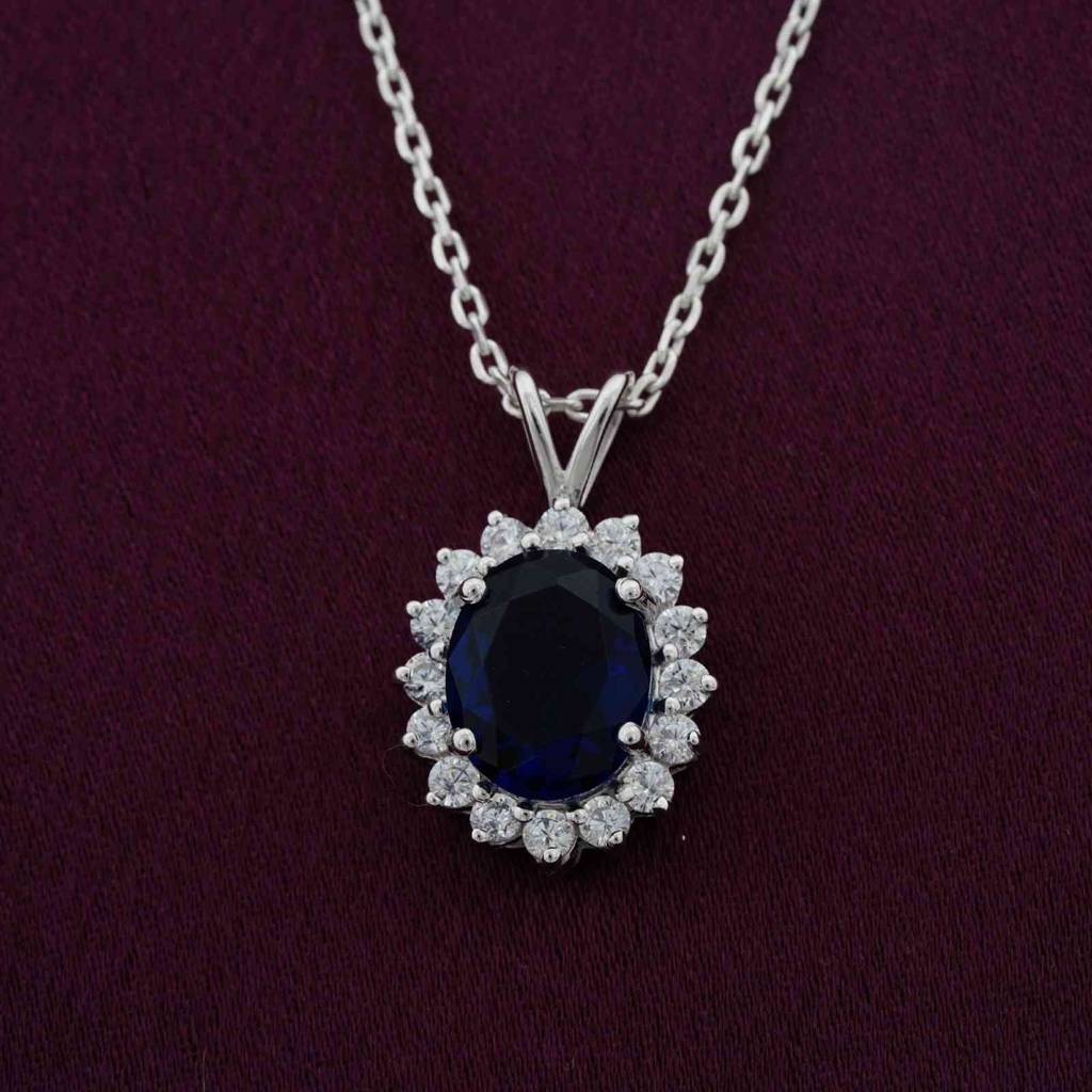 Silver Glory Sapphire Pendant : ZLP-1101