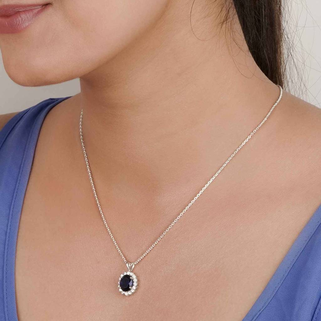 Silver Glory Sapphire Pendant : ZLP-1101