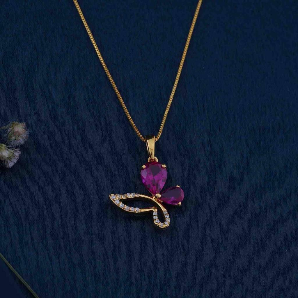 Golden Butterfly Ruby Pendant : ZLP-1103Y
