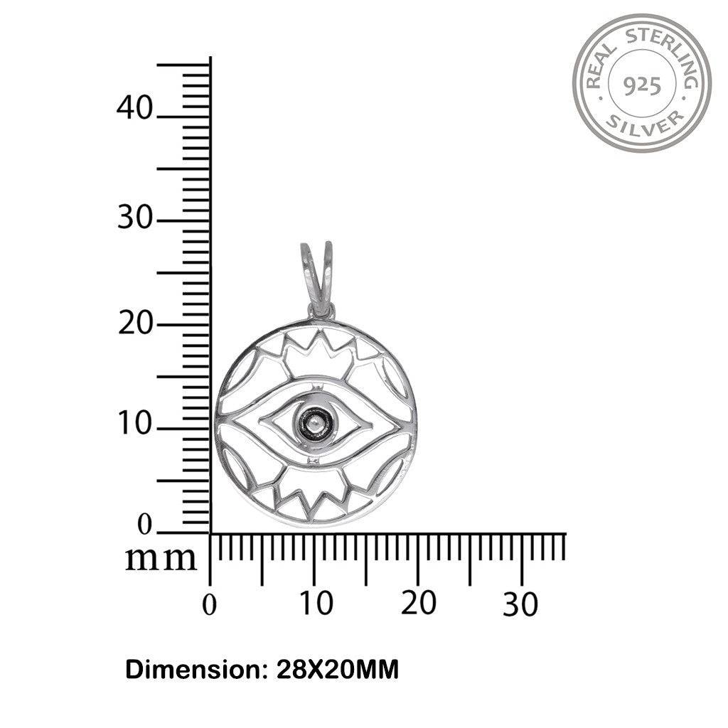 Silver Evil Eye Charm Pendant : ZLP-1105