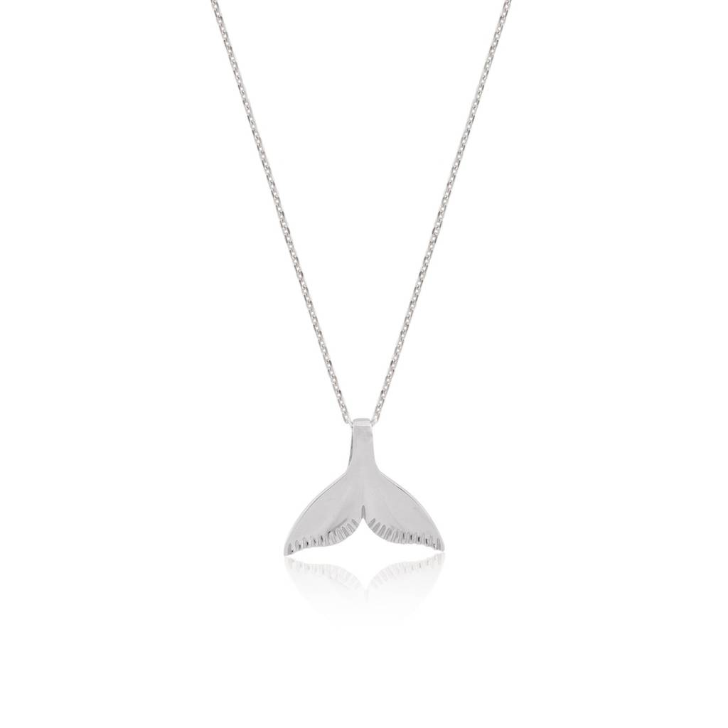 Silver Whale Tale Pendant : ZLP-1106