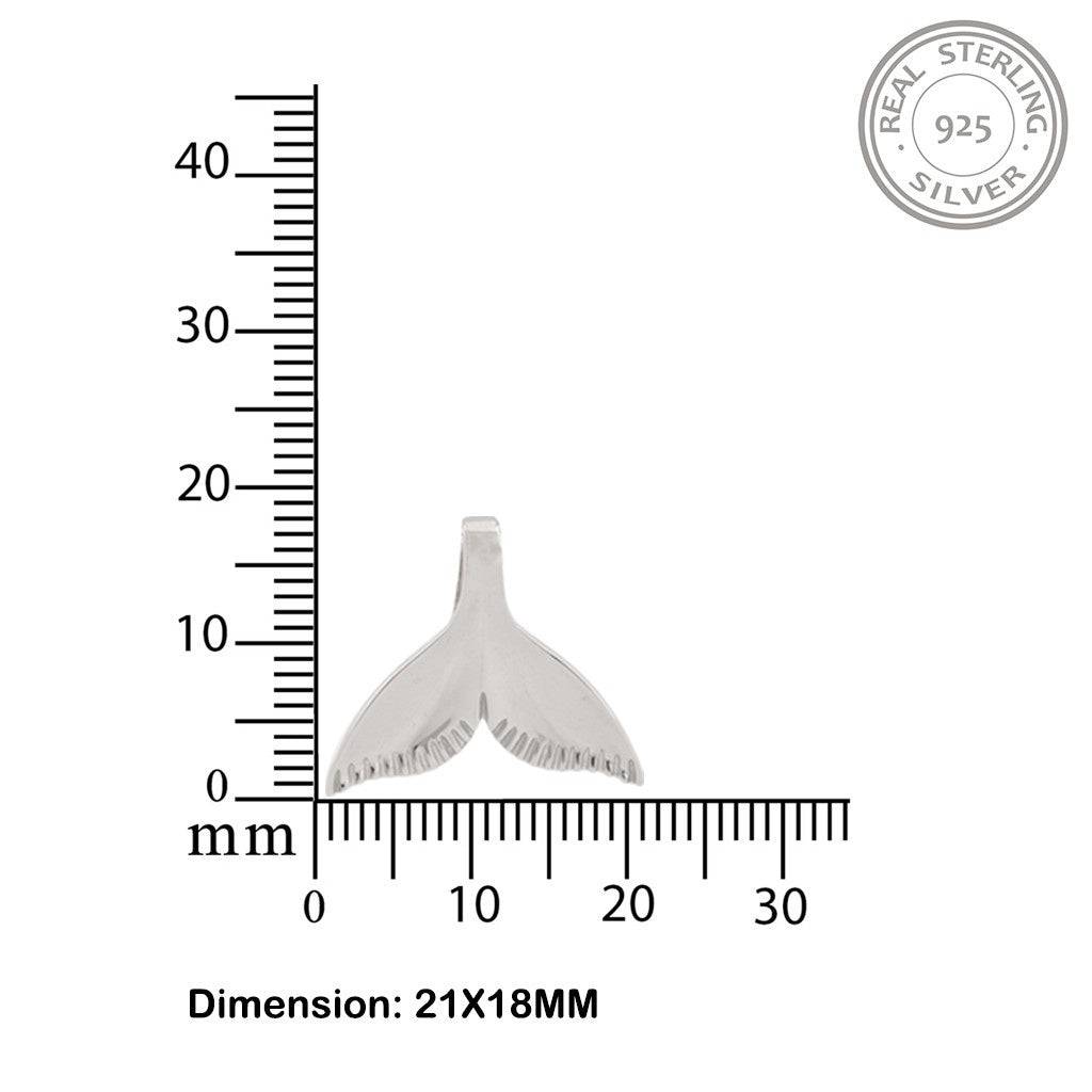 Silver Whale Tale Pendant : ZLP-1106