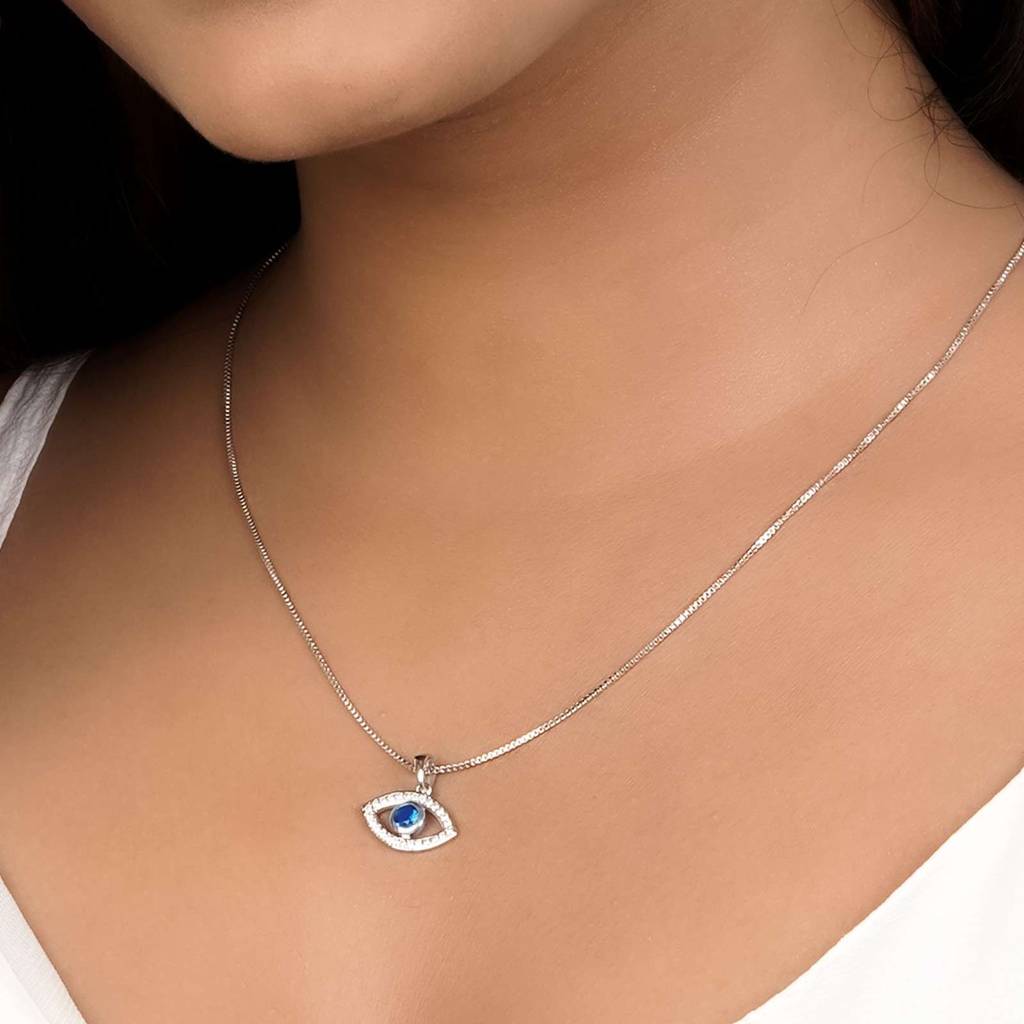Silver Evil Eye Pendant : ZLP-1107