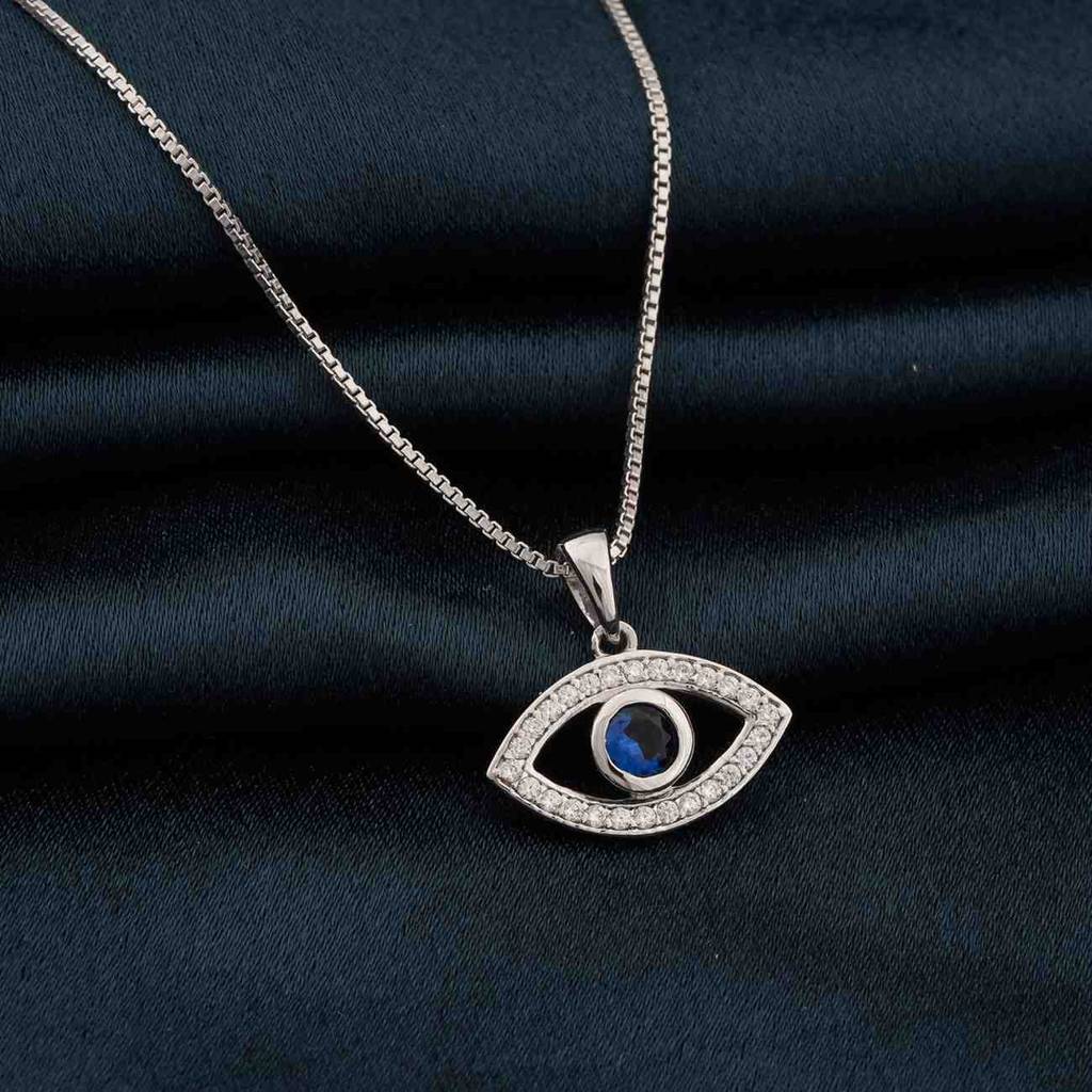 Silver Evil Eye Pendant : ZLP-1107