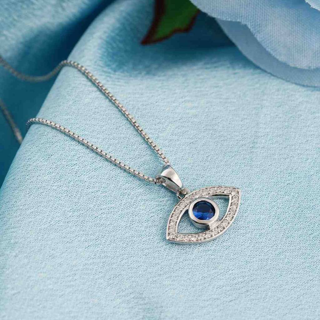 Silver Evil Eye Pendant : ZLP-1107