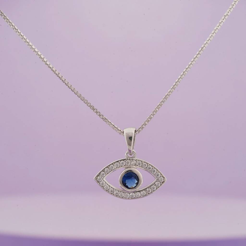 Silver Evil Eye Pendant : ZLP-1107
