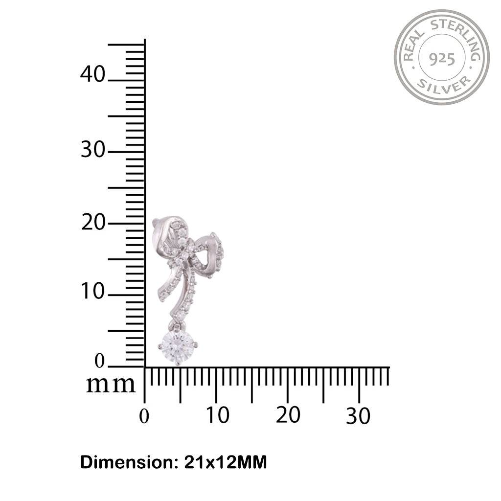 Silver Bow Knot Pendant : ZLP-1081