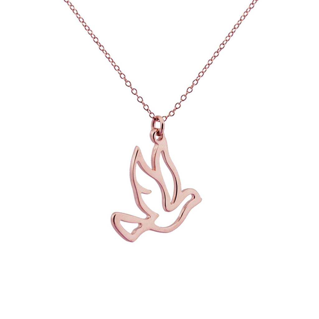 Rose Gold Flying Dove Pendant : ZLP-1112
