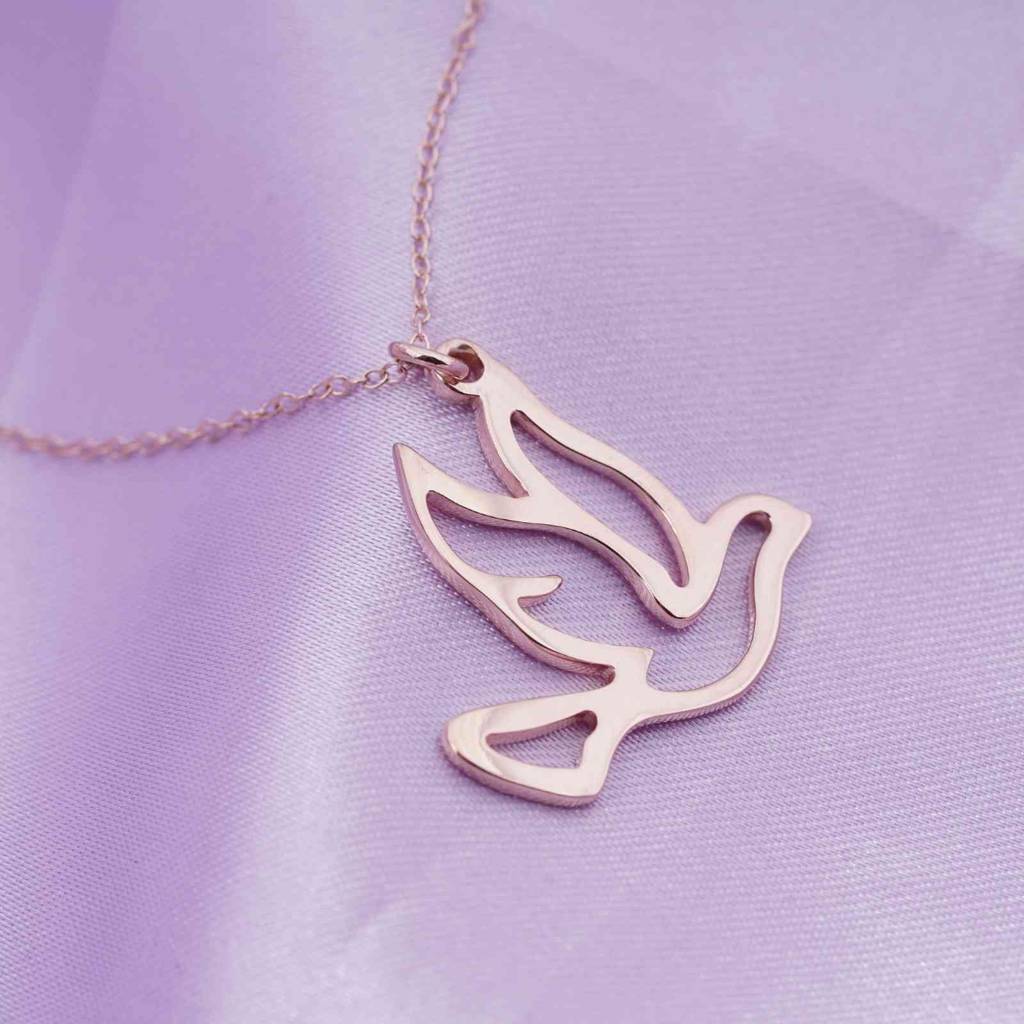 Rose Gold Flying Dove Pendant : ZLP-1112