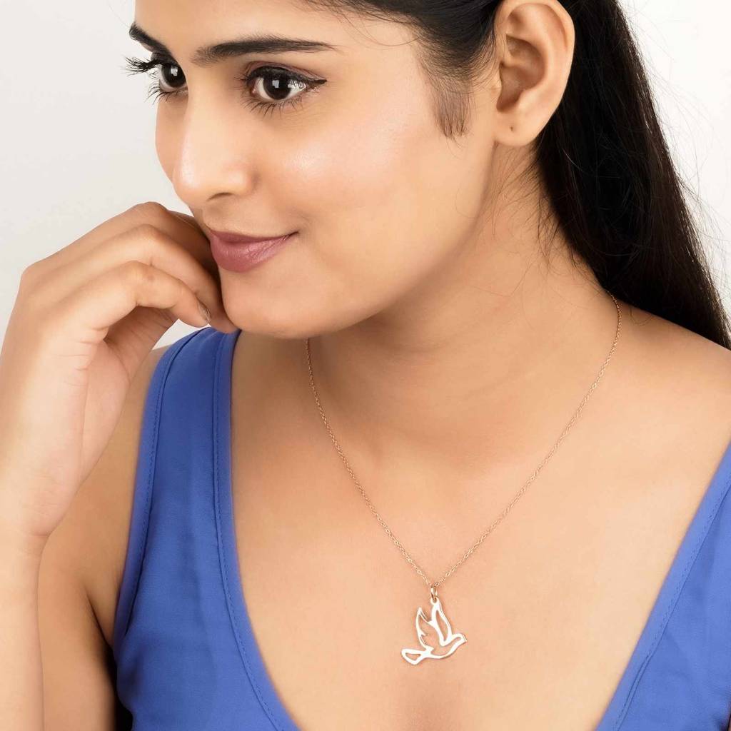 Rose Gold Flying Dove Pendant : ZLP-1112