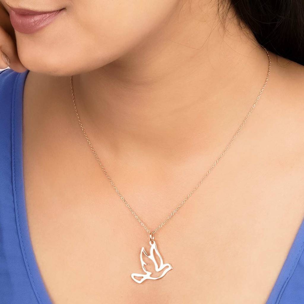 Rose Gold Flying Dove Pendant : ZLP-1112