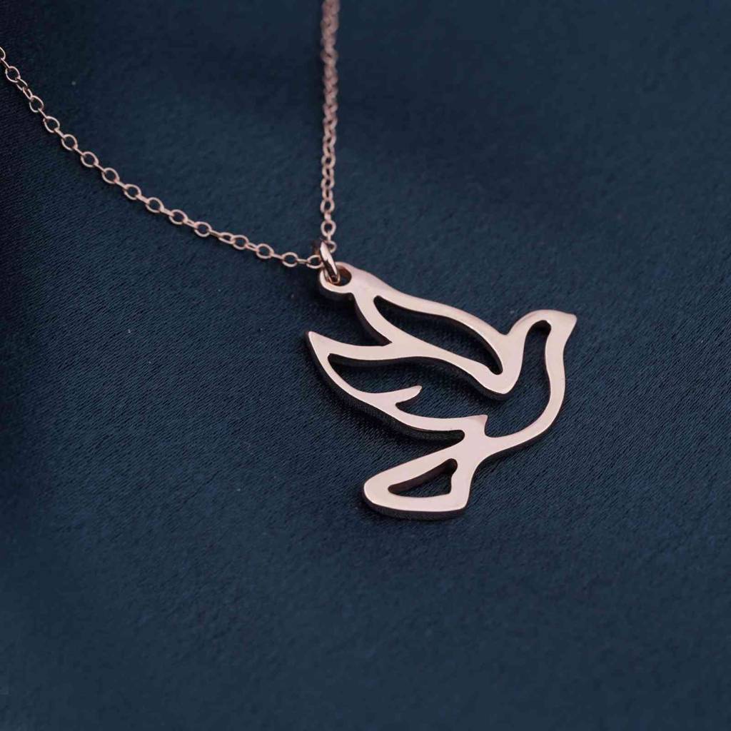 Rose Gold Flying Dove Pendant : ZLP-1112