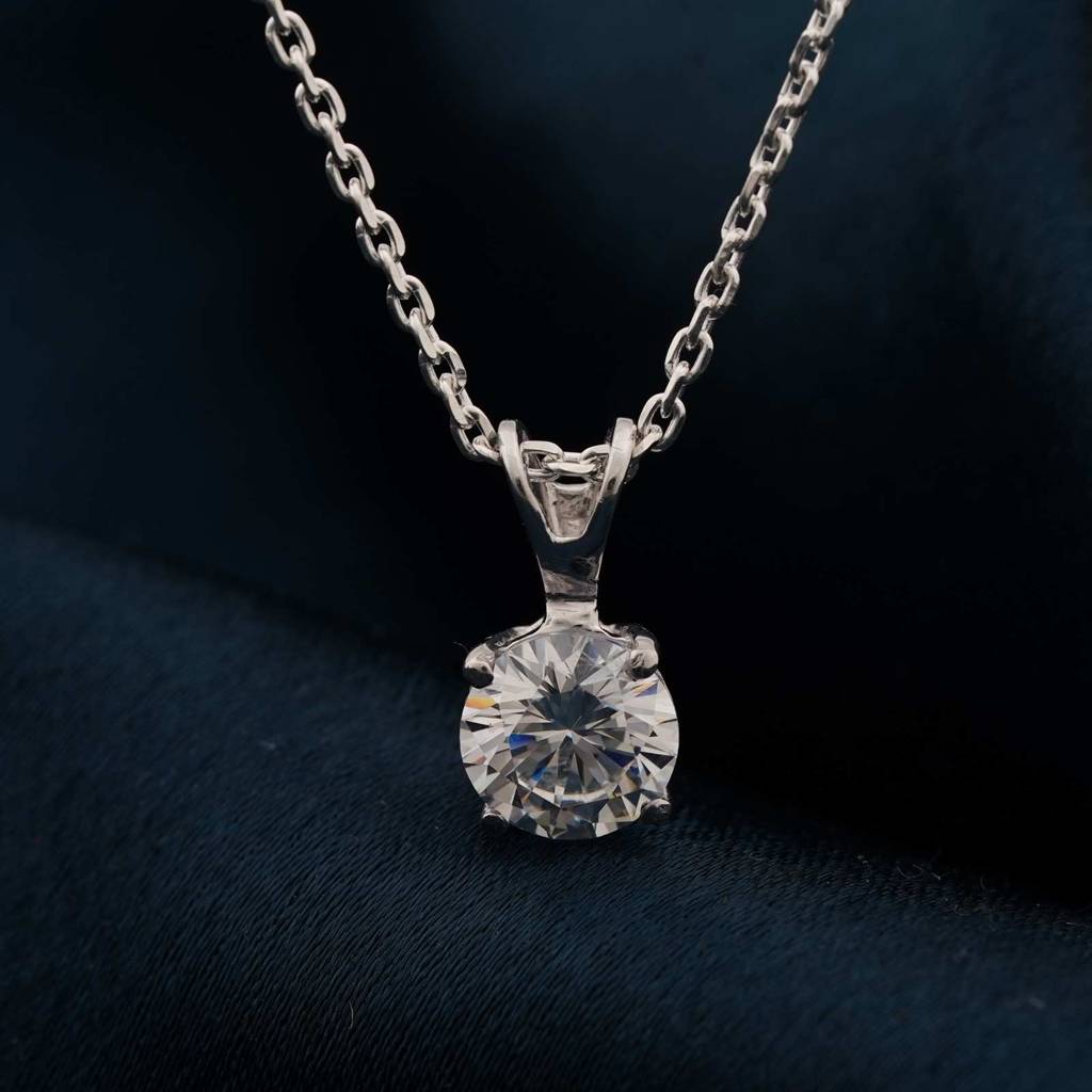 Silver Round Classic Pendant With Chain : ZLP-1115
