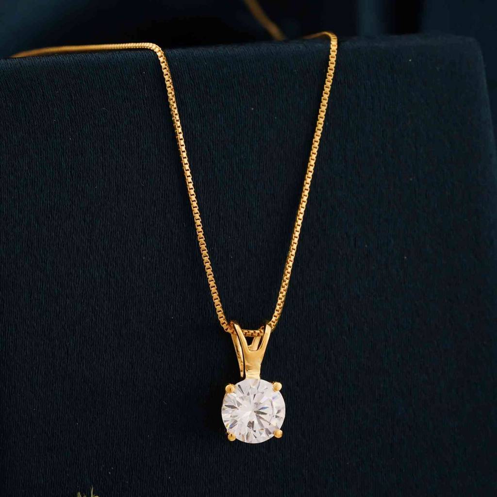 Golden Round Classic Pendant With Chain : ZLP-1115Y