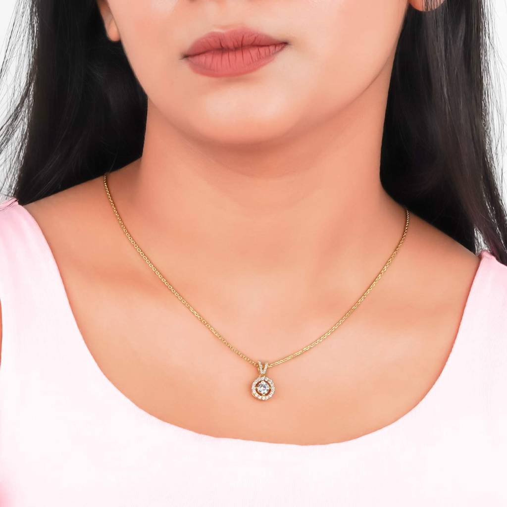 Golden Graceful Compass Pendant : ZLP-1124Y