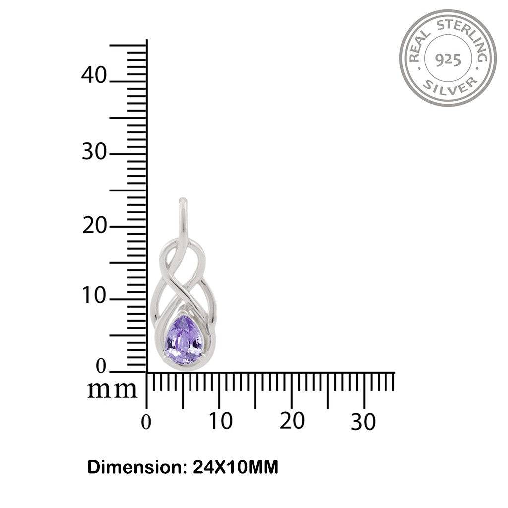 Silver Sapphire Infinity Knot Pendant : ZLP-1129