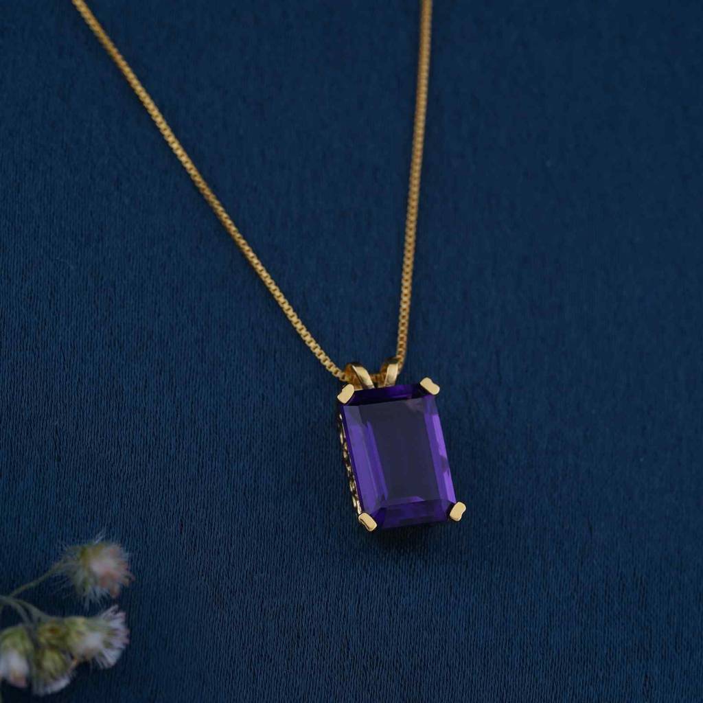 Golden Amethyst Minimalist Pendant : ZLP-1130Y